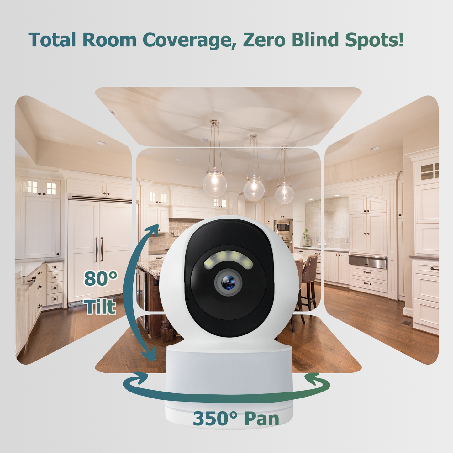 Indoor Home Camera with Light, 2K, Color Night Vision, Baby Monitor, Dog Security Cam Small with Motion Detection, 2-Way Audio, Smart Cloud & SD Card Storage, 2.4g WiF
