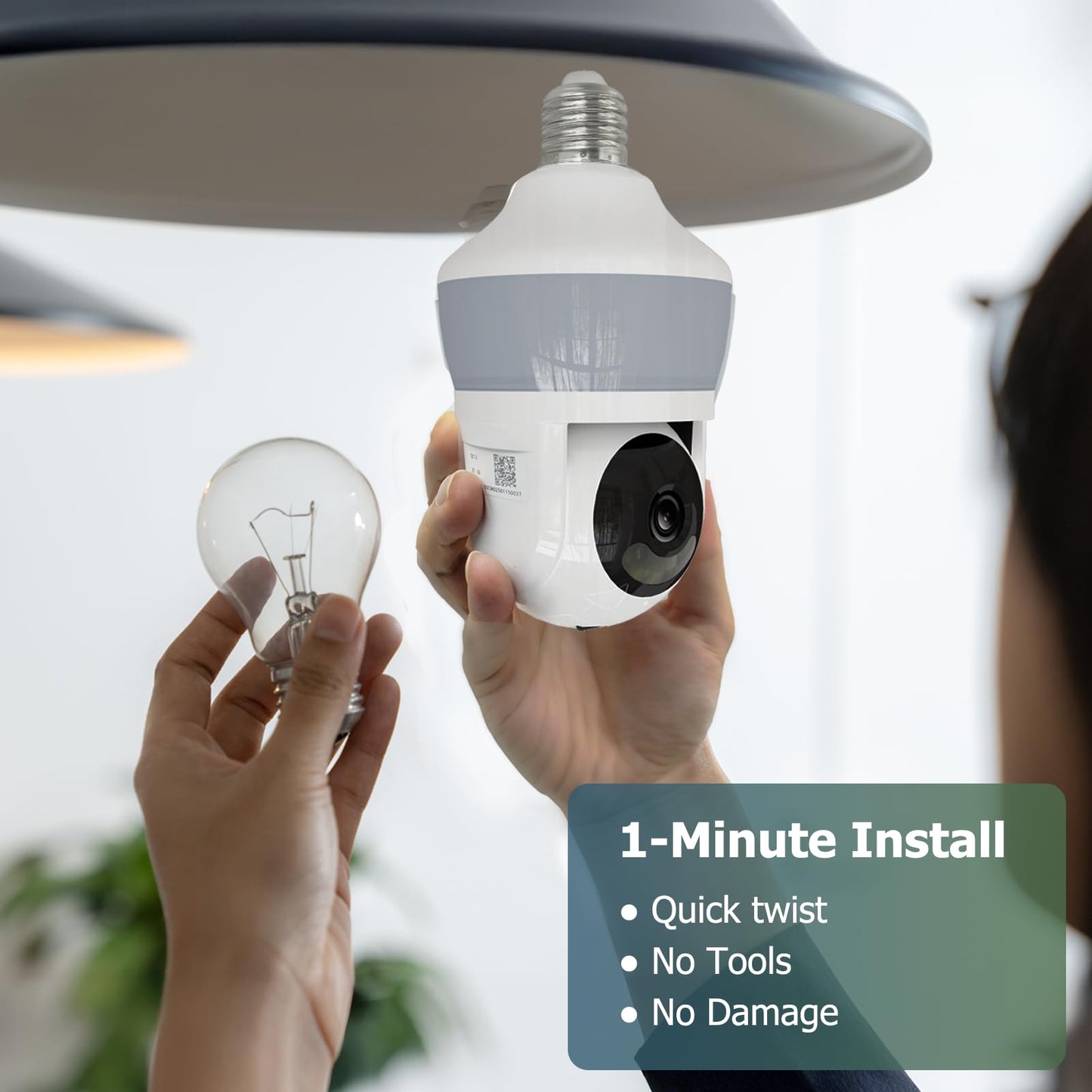 2K Bulb Security Camera with Light, 700 Lumens Brightness, AI Human & Pet Detection, Smart Wireless Light Socket Cam with Color Night Vision for Home Indoor/Outdoor