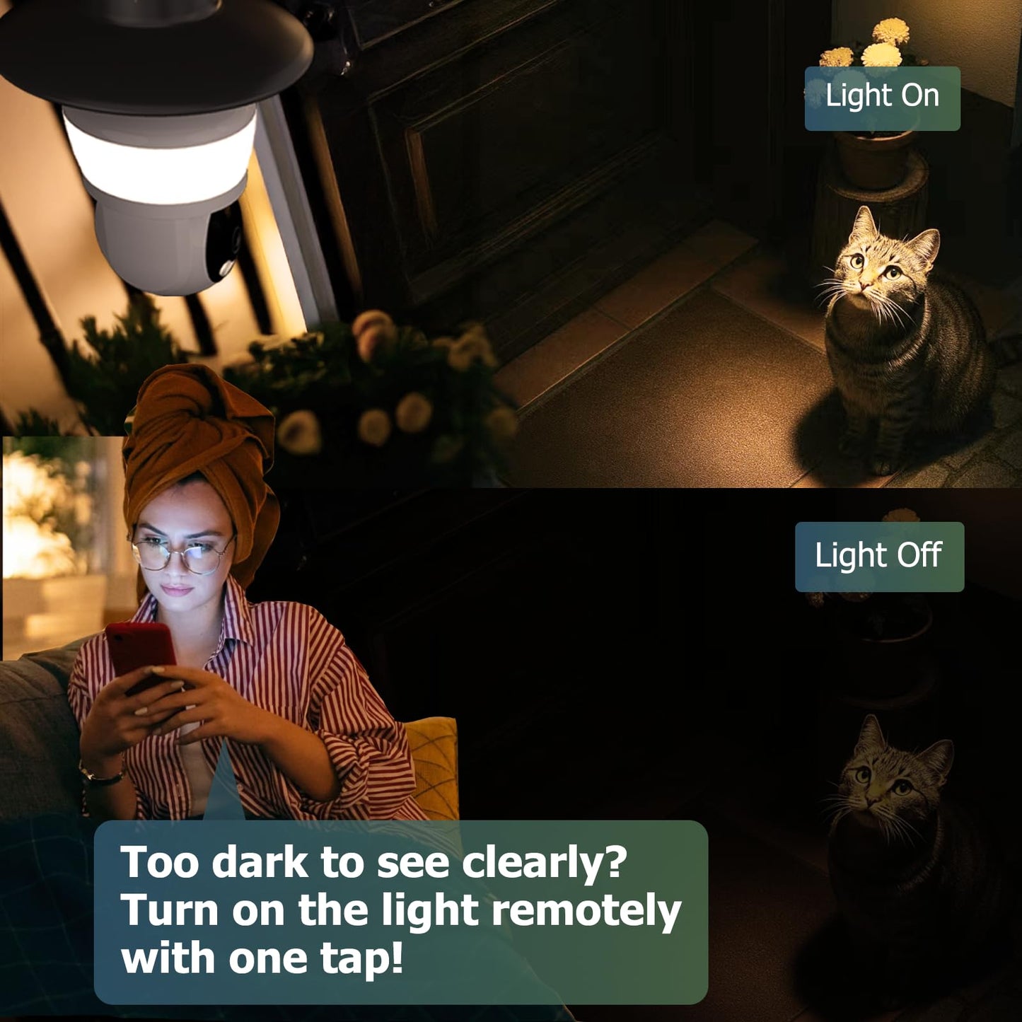 2K Bulb Security Camera with Light, 700 Lumens Brightness, AI Human & Pet Detection, Smart Wireless Light Socket Cam with Color Night Vision for Home Indoor/Outdoor