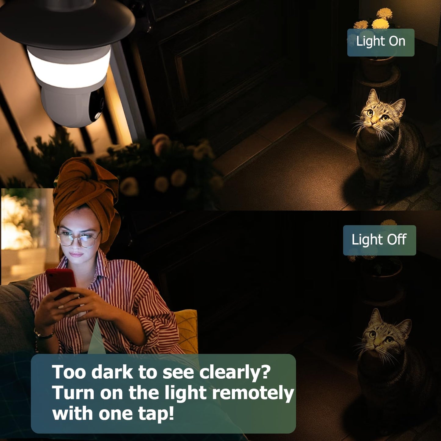 2K Bulb Security Camera with Light, 700 Lumens Brightness, AI Human & Pet Detection, Smart Wireless Light Socket Cam with Color Night Vision for Home Indoor/Outdoor