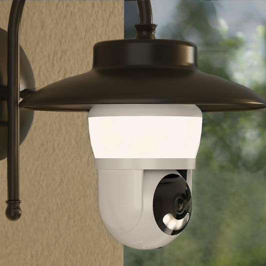 2K Bulb Security Camera with Light, 700 Lumens Brightness, AI Human & Pet Detection, Smart Wireless Light Socket Cam with Color Night Vision for Home Indoor/Outdoor